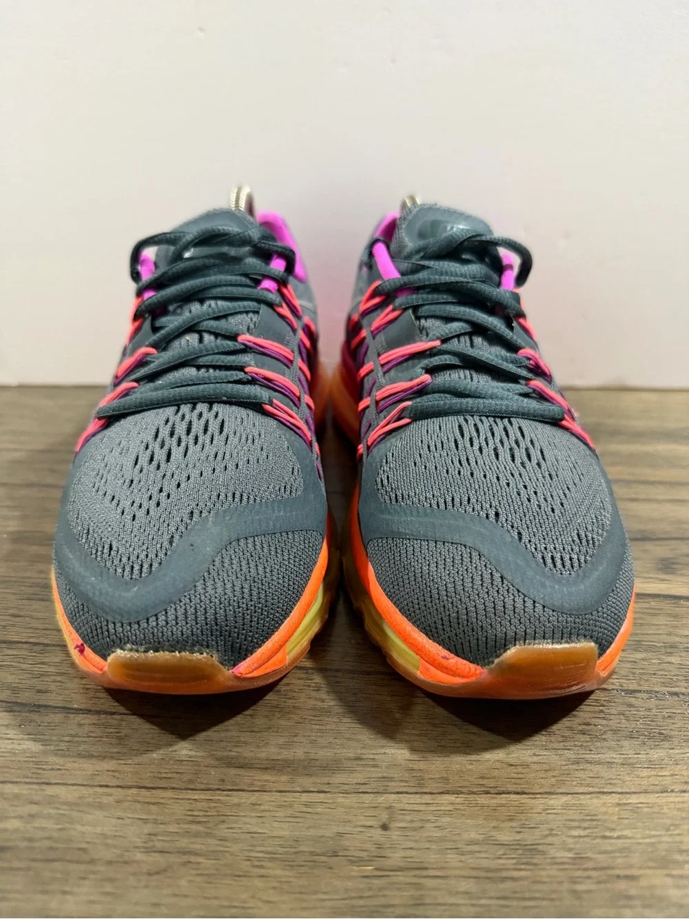 Nike Air Max 2015 GS Youth 5Y / Women’s 6.5 Gray Pink Orange 705458-001